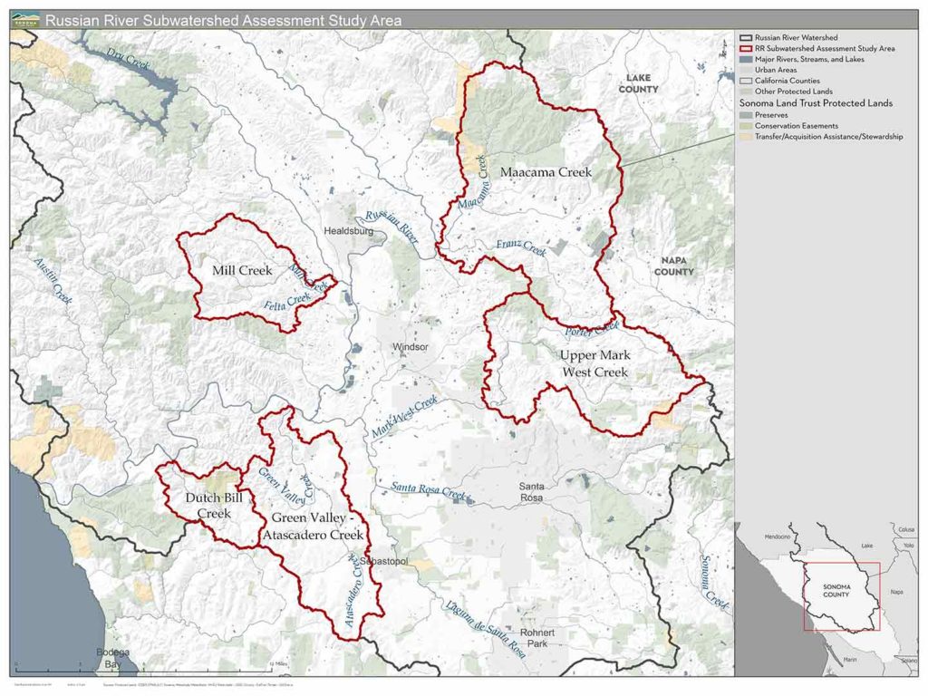 Russian River Watershed map